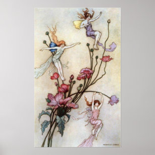 Fairy Coquette and Lambs by Warwick Goble Poster