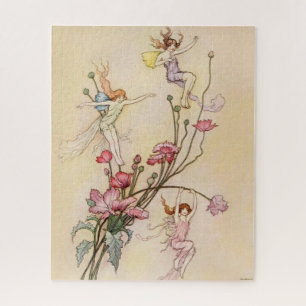 “Three Spirits Mad With Joy” by Warwick Goble Jigsaw Puzzle