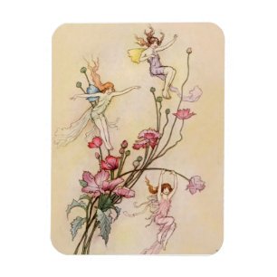 “Three Spirits Mad With Joy” by Warwick Goble Magnet