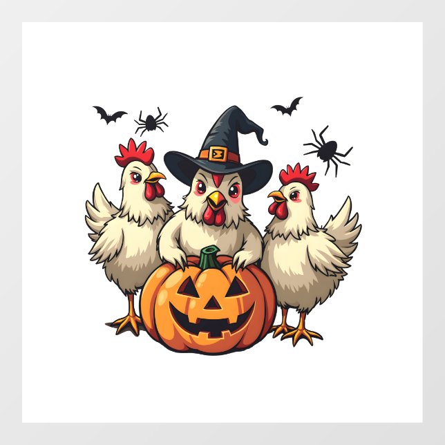 Three Spooky Halloween Chickens Farmer Fall Witch (Sheet)