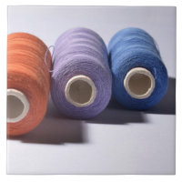 Three Spools of Thread Ceramic Tile