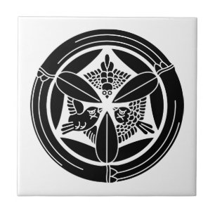 Three Spoons in a Bamboo Circle Ceramic Tile