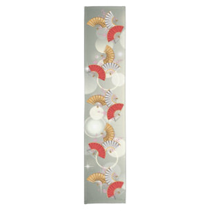 Three spring fans short table runner