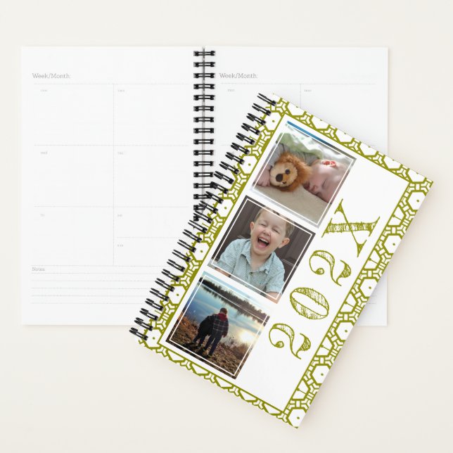 Three Square Photos Geometric Yearly Photo Planner (Display)