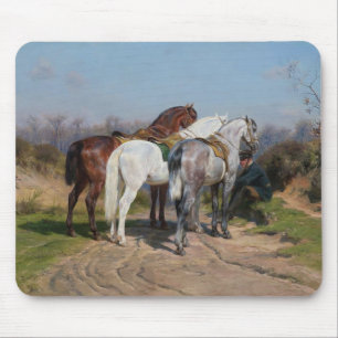 Three Stallion Horses (by Rosa Bonheur) Mouse Pad