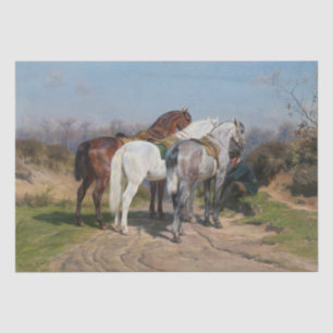 Three Stallion Horses (by Rosa Bonheur) Tissue Paper