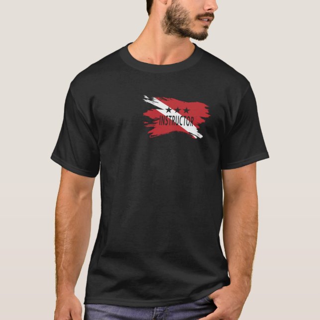 Three Star Instructor, Diver Down Flag, Scuba flag T-Shirt (Front)