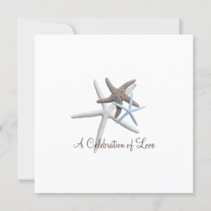Three Starfish Celebration Wedding Invitation