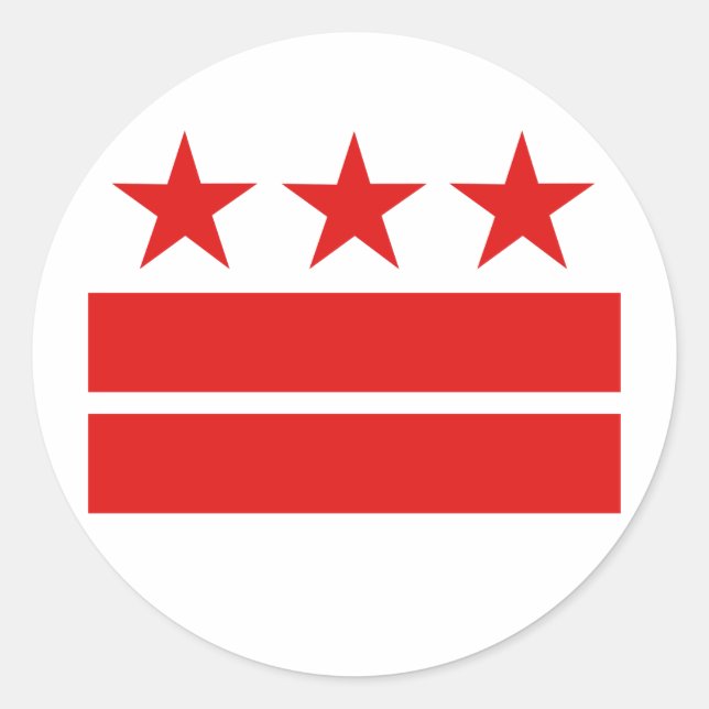 Three Stars 2 Bars Classic Round Sticker (Front)