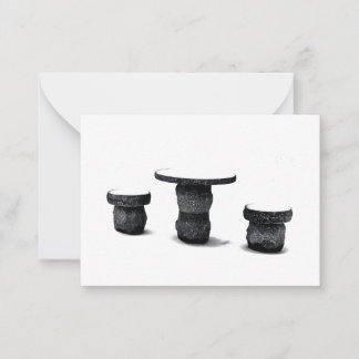 Three Stone Round Benches Snow Photo Card