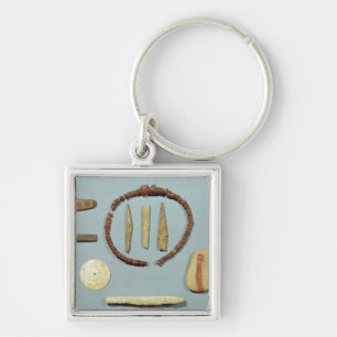 Three stones with red markings from Mas-d'Arvil Key Ring