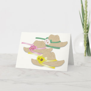 Three Straw Hats Thank You Card