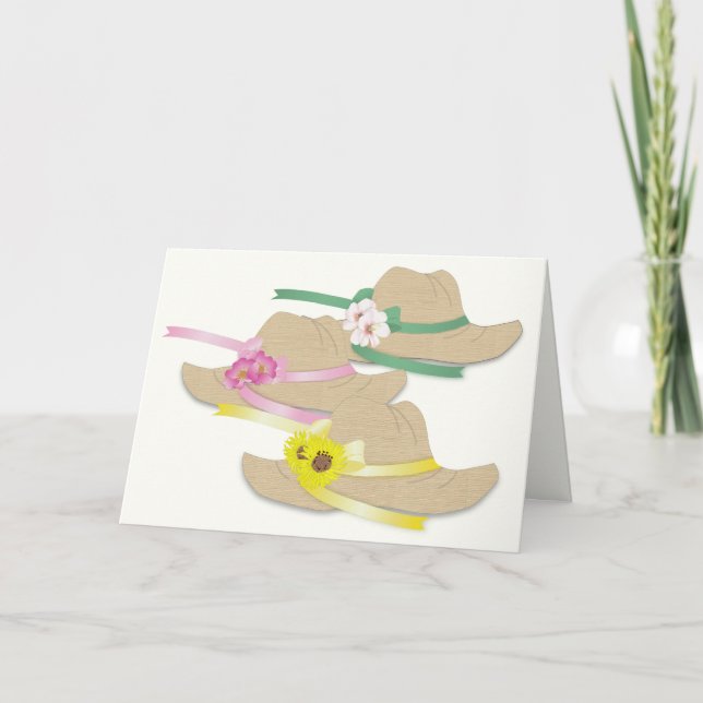 Three Straw Hats Thank You Card (Front)