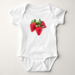 Three strawberries baby bodysuit