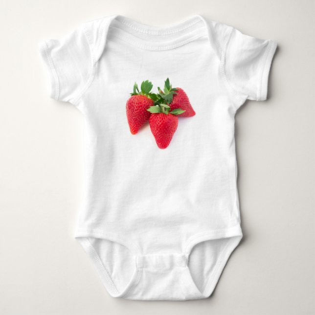 Three strawberries baby bodysuit (Front)