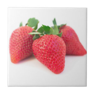Three strawberries ceramic tile