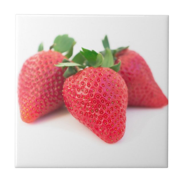Three strawberries ceramic tile (Front)