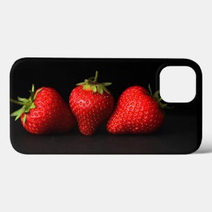 Three Strawberries On Black ipha iPhone 13 Case