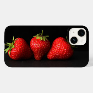 Three Strawberries On Black iphcnm Case-Mate iPhone 14 Case