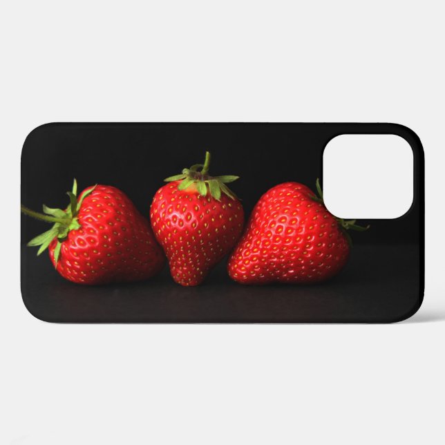 Three Strawberries On Black iphcnm Case-Mate iPhone Case (Back (Horizontal))