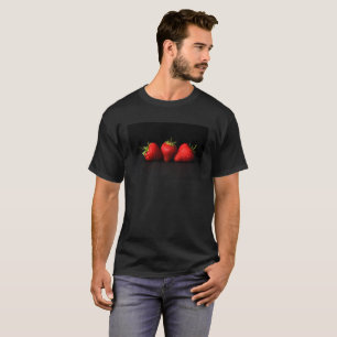 Three Strawberries On Black mca T-Shirt