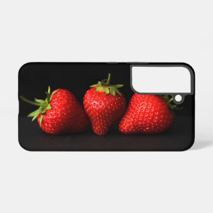 Three Strawberries On Black sgcna Samsung Galaxy Case