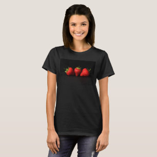 Three Strawberries On Black wccna T-Shirt