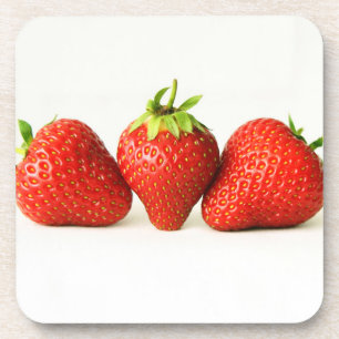 Three Strawberries On White coastercna Coaster
