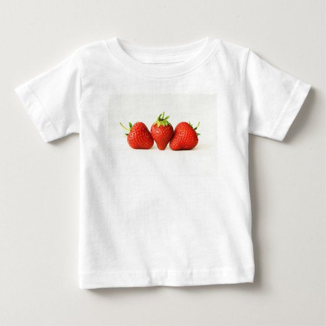 Three Strawberries On White iccnm Baby T-Shirt (Front)
