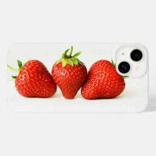 Three Strawberries On White ipha Case-Mate iPhone 14 Case