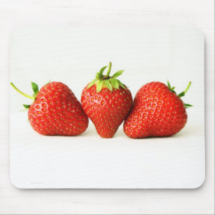 Three Strawberries On White mpcn Mouse Pad