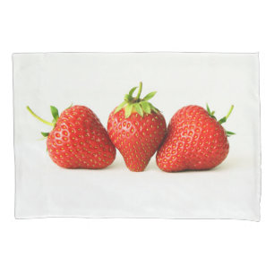 Three Strawberries On White pccna Pillowcase