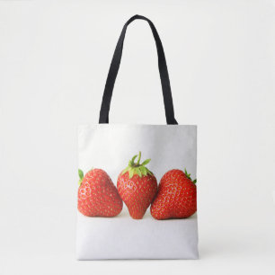 Three Strawberries On White stcna Tote Bag