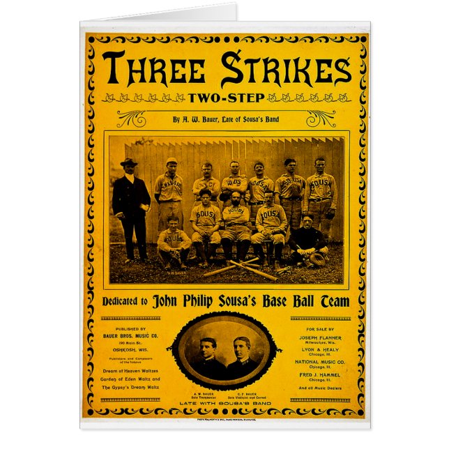 Three Strikes Two Step 1902 Vintage Sheet Music (Front)