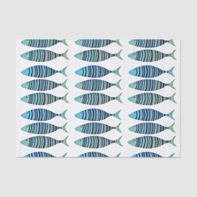 Three Striped Fish  Tissue Paper (Front)