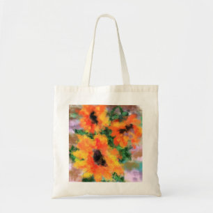 Three Sunflowers - Abstract Original Art Painting Tote Bag