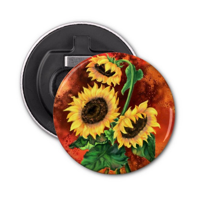 Three Sunflowers Bottle Opener (Front)