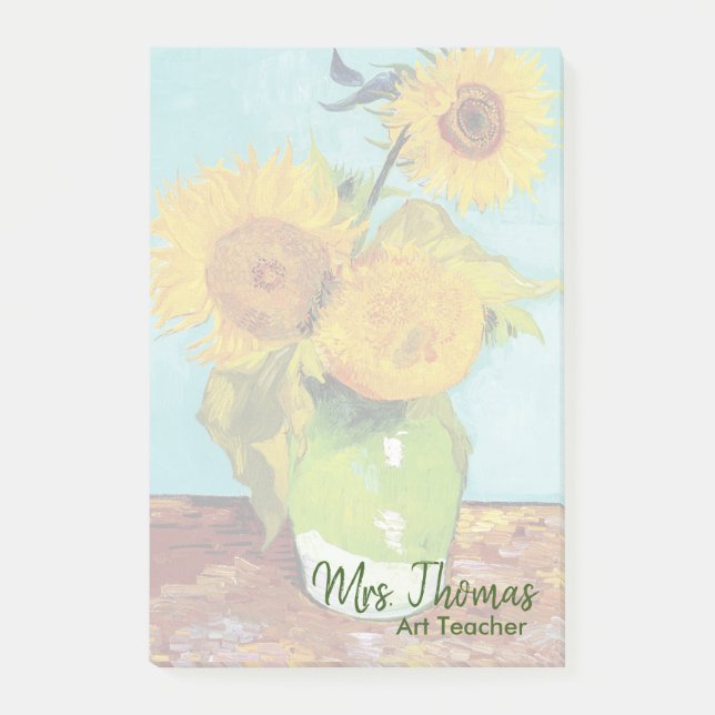 Three Sunflowers Customised Notes 4x6 (Front)