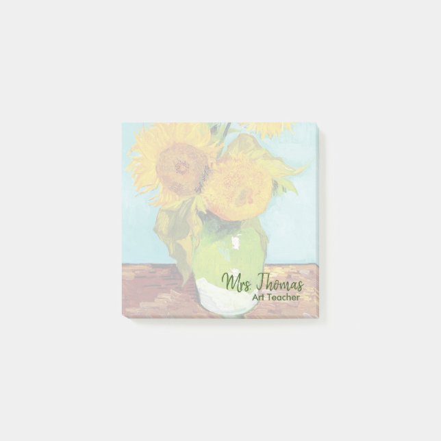 Three Sunflowers Customised Post-it Notes 3x3 (Front)