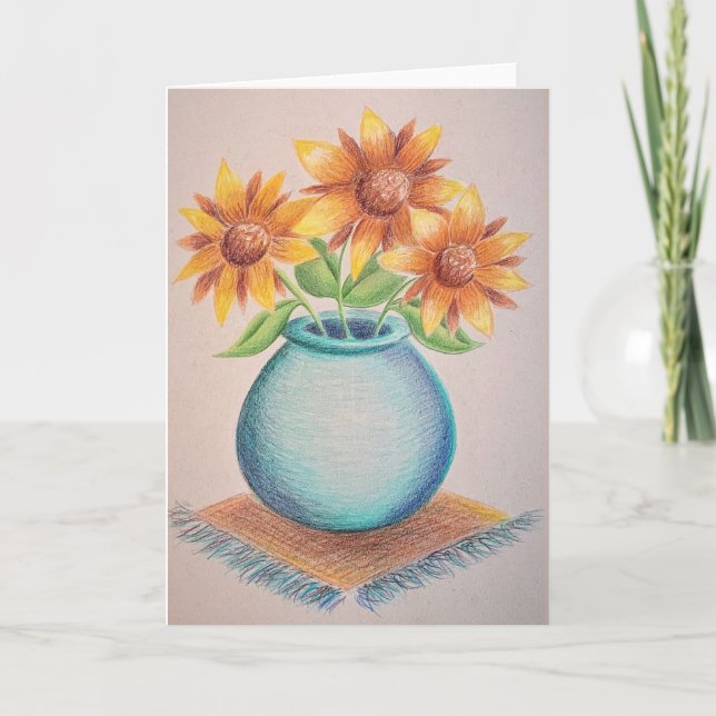 Three Sunflowers greeting card (Front)