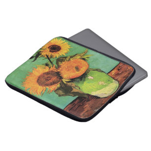 Three Sunflowers in a Vase by Vincent van Gogh Laptop Sleeve