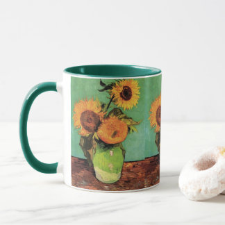 Three Sunflowers in a Vase by Vincent van Gogh Mug