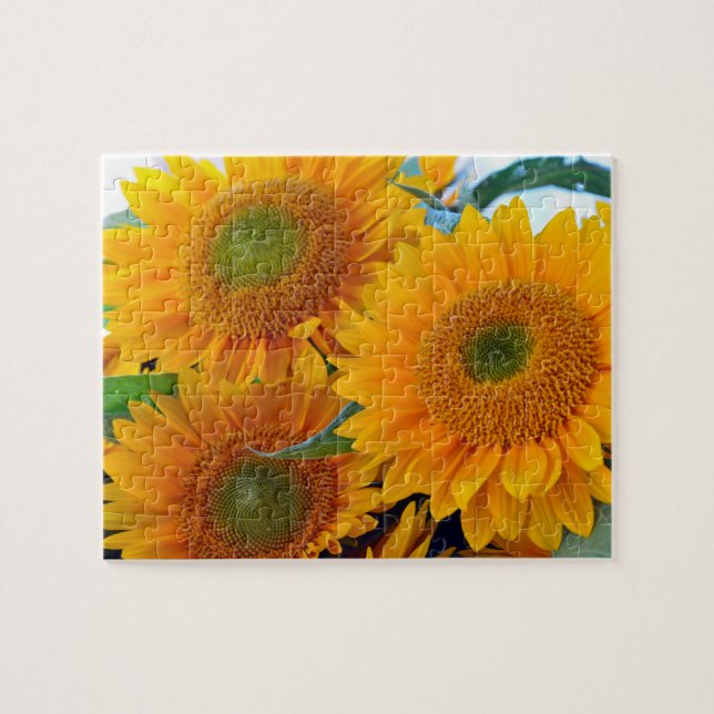 Three sunflowers jigsaw puzzle (Horizontal)