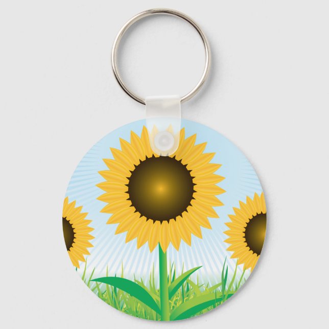 Three Sunflowers Keychain (Front)