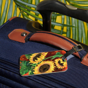 Three Sunflowers Luggage Tag - Painting