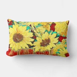 Three Sunflowers Lumbar Cushion