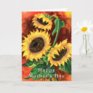 Three Sunflowers Mother's Day Card