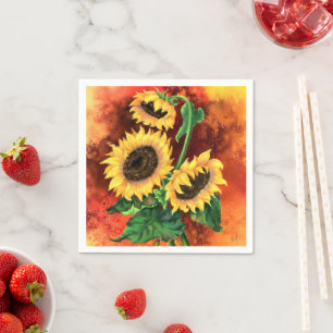 Three Sunflowers Napkins