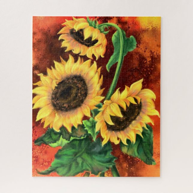 Three Sunflowers Puzzle (Vertical)