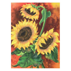 Three Sunflowers Tablecloth